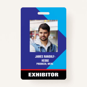 LARGE PHOTO I.D. EXHIBITOR CREDENTIALS BADGE ID BADGE
