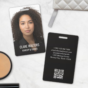 Large Photo Makeup Artist Name & Title ID Badge