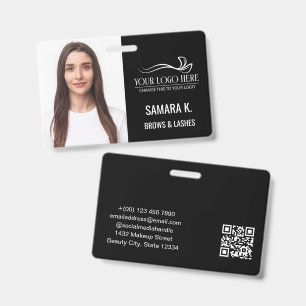 Large Photo Makeup Artist Name Title & Logo ID Badge