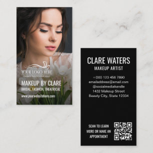 Large Photo Makeup Artist With Your Logo Business Card