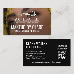 Large Photo Makeup Artist With Your Logo Business Card