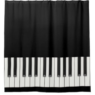 Large Piano Keyboard Customisable Shower Curtain