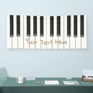 Large Piano Keys Cute Custom (4 colours) Music Banner