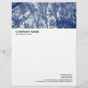 Large Picture Header - Blue Autumn - Cyanotype Letterhead Design