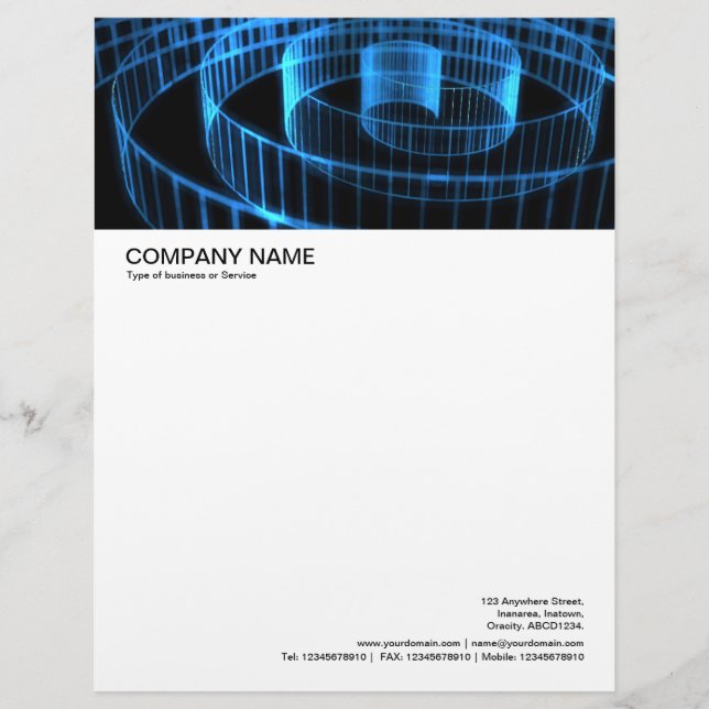 Large Picture Header - Blue Spiral Custom Letterhead (Front)