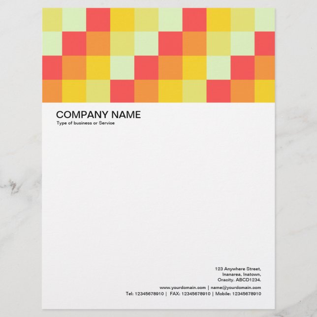 Large Picture Header - Colour Squares 07 Letterhead Template (Front)