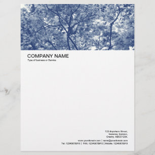 Large Picture Header - Japanese Maple - Cyanotype Personalised Letterhead