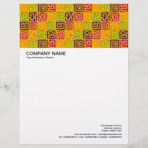 Large Picture Header - Kuba Pattern Colours Custom Letterhead