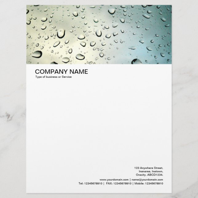 Large Picture Header - Rain on my Window Personalised Letterhead (Front)