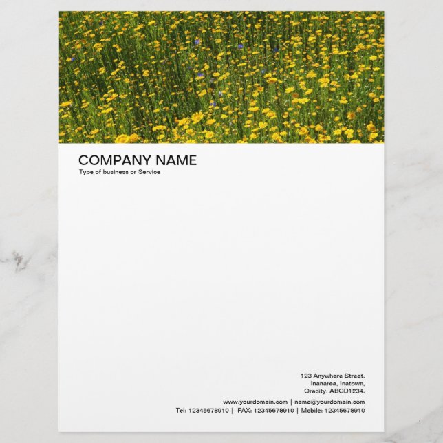 Large Picture Header - Sea of Flowers Customised Letterhead (Front)