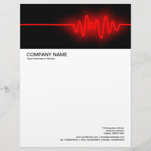 Large Picture Header - Sound Wave - Red Personalized Letterhead