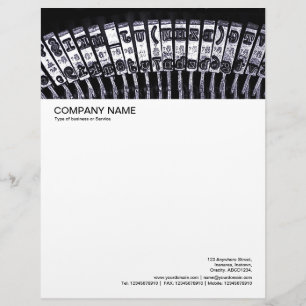 Large Picture Header - Typewriter Personalized Letterhead