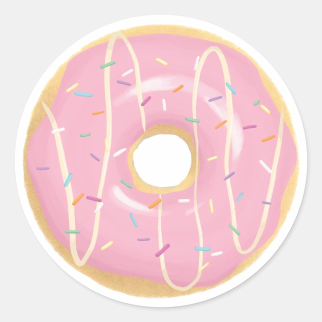 Large pink donut sticker (Front)