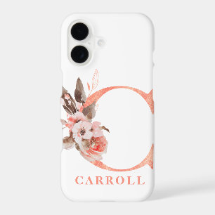 Large Pink Floral Monogram C Name Personalisation