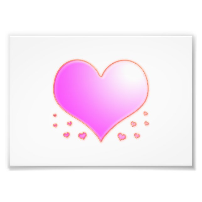 Large pink heart photo print (Front)