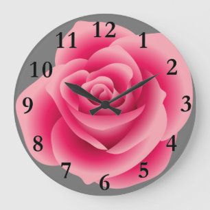 Large Pink Rose  Home Decor Wall Clock