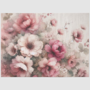 Large Pink Vintage Inspired Floral Tissue Paper