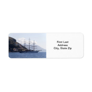 Large Pirate Ship Return Address Label