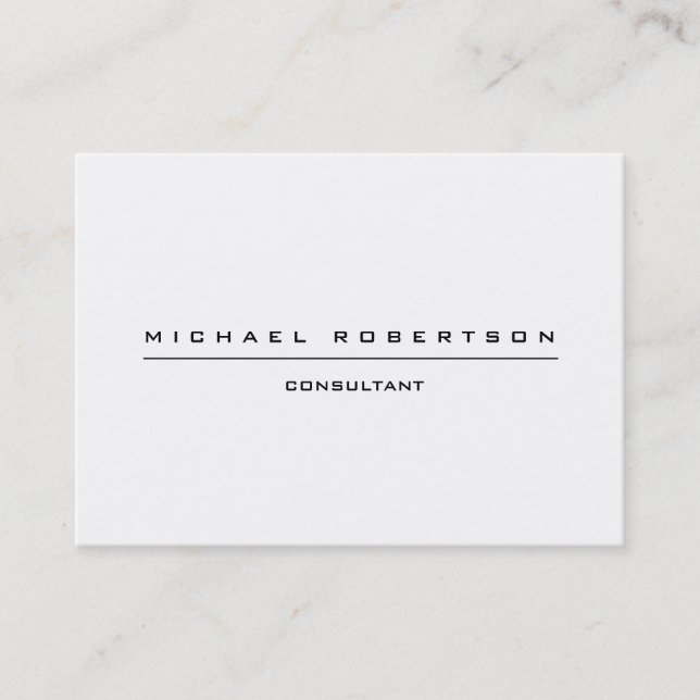 Large Plain Unique Special Black White Business Card (Front)