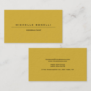 Large Plain Unique Special Gold Colour Background Business Card