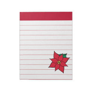 Large Poinsettia Holiday Notepad