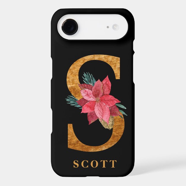 Large Pointsettia Monogram S Name Personalisation (Back)