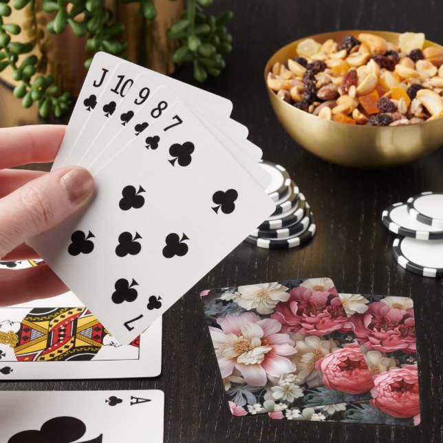 large poker floral playing cards, cards (In Situ)