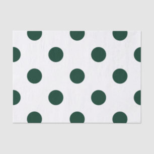 Large Polka Dots - Dark Green on White Tissue Paper