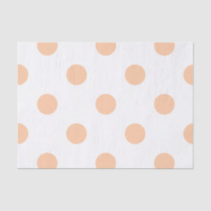 Large Polka Dots - Deep Peach on White Tissue Paper