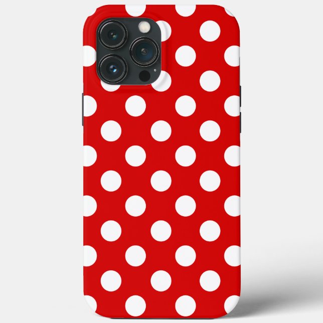 Large Polka Dots, Flashy Red Case-Mate iPhone Case (Back)