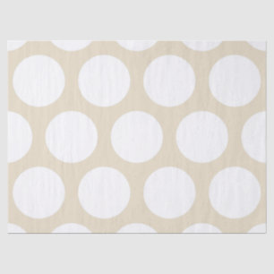 Large Polka Dots Pattern: Beige Tissue Paper