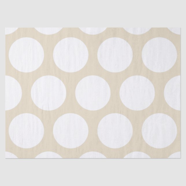 Large Polka Dots Pattern: Beige Tissue Paper (Front)