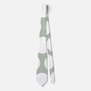 Large Polka Dots Pattern: Neutral Green Tie