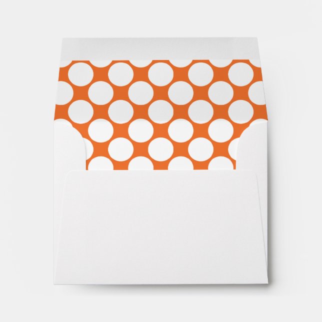 Large Polka Dots {Tangerine} Envelope (Back (Bottom))