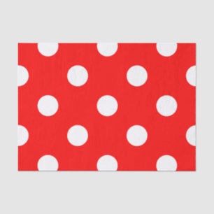 Large Polka Dots - White on Red Tissue Paper