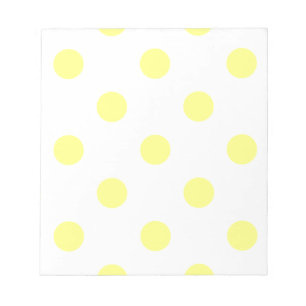 Large Polka Dots - Yellow on White Notepad