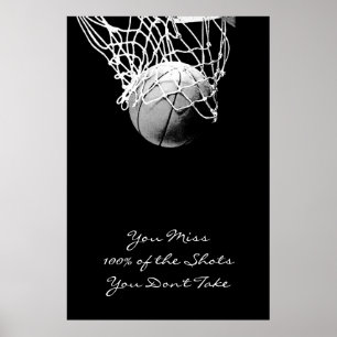 Large Pop Art Motivational Quote Basketball Poster