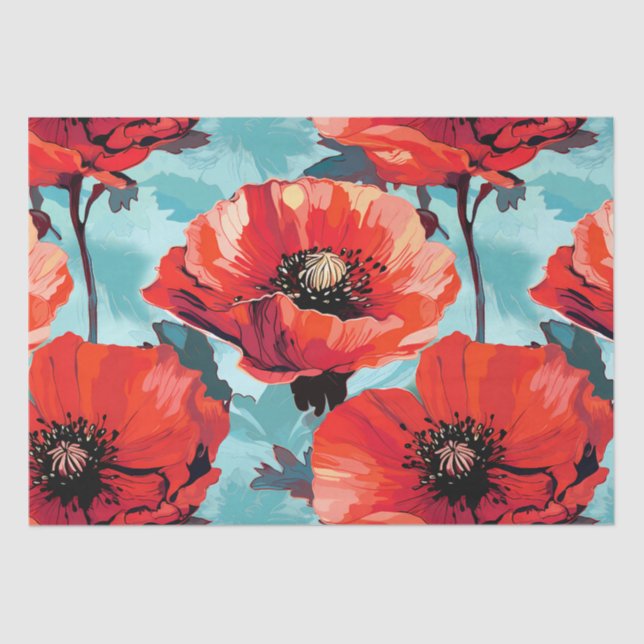 Large Poppy Flower Tissue Paper (Front)