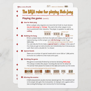 Large Print BMJA rules card – Playing the game (2)