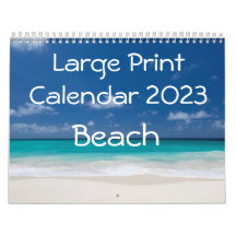 Large Print Calendar 2023 - Beach