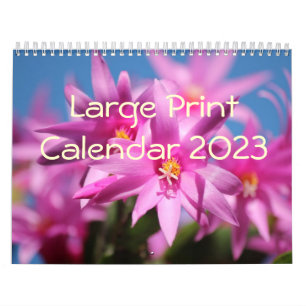 Large Print Calendar 2023 - Flowers