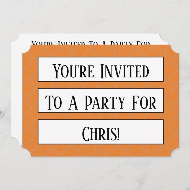 Large Print Invitation Diamond Serif Template (Front/Back)