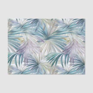Large Print Pastel Palm Leaf Patterned Tissue Paper