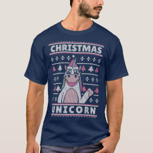 Large Print Pink Unicorn Ugly Christmas Sweaters F