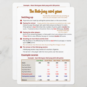 Large Print – The Card Game – Settling up