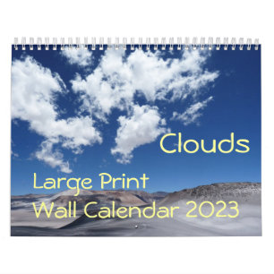 Large Print Wall Calendar 2023 - Clouds