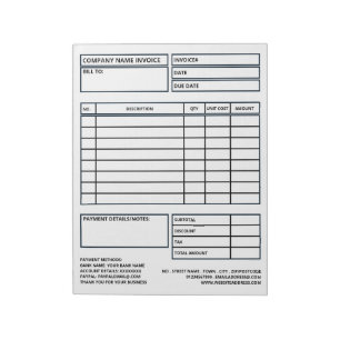 Large Professional Business Invoice Sales Receipt Notepad