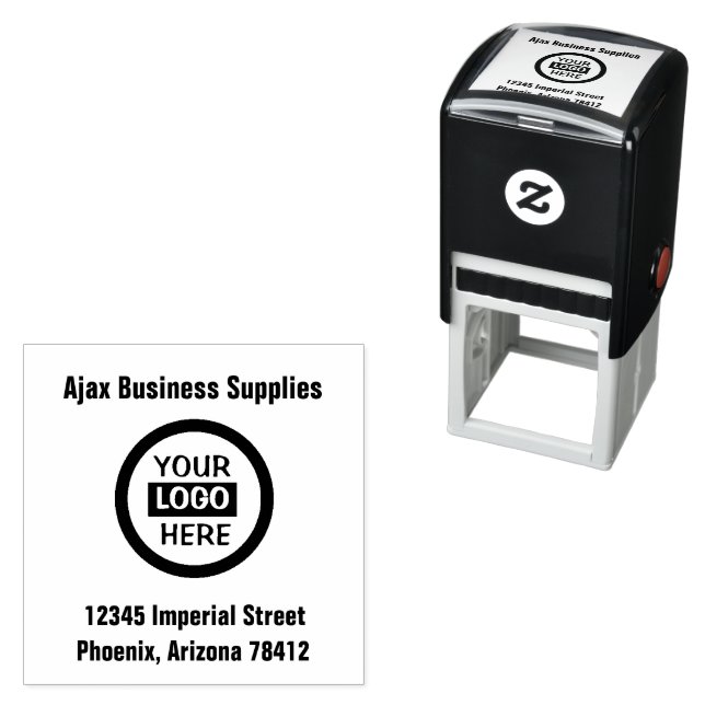 Large Professional Logo and Address Business  Self-inking Stamp (In Situ)