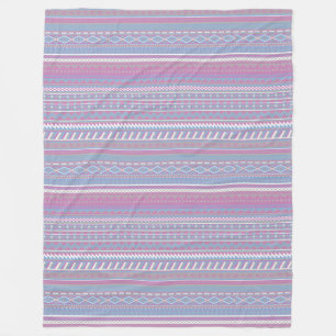 Large Purple Aztec Design Fleece Blanket