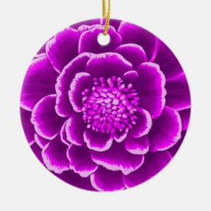 Large Purple Dahlia Flower   Ceramic Ornament